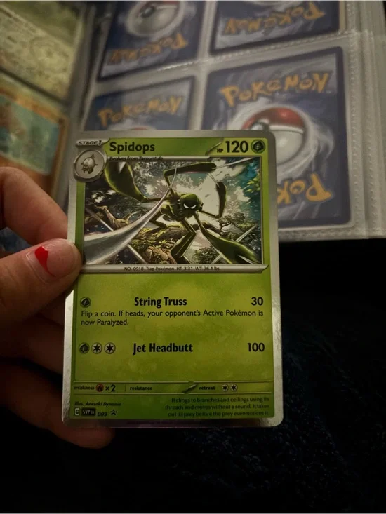 Pokemon Spidops Green Collector Card