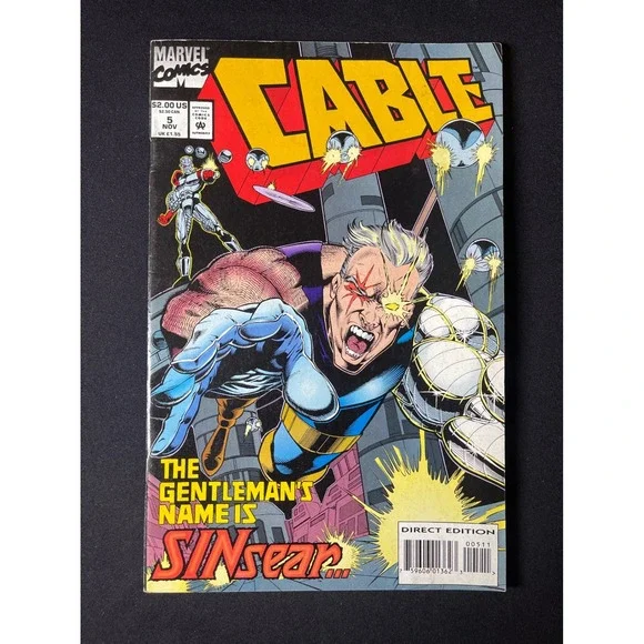 Marvel Comics Cable 1 Direct Edition 1993 Comic Book Featuring‎ Sinsear