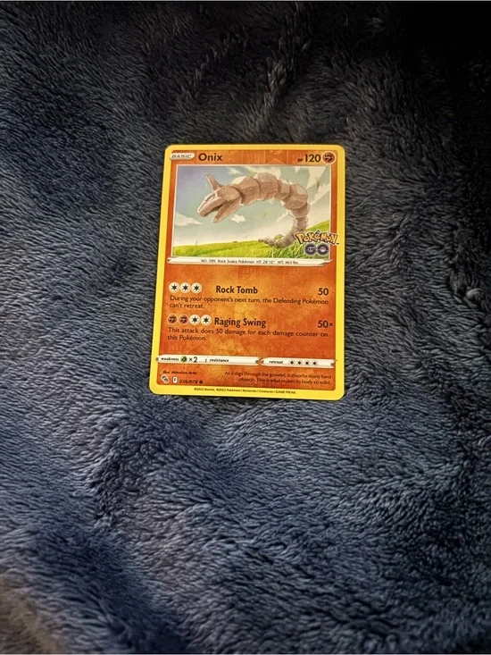 Pokemon Onix Trading Card - Orange, Yellow, Brown