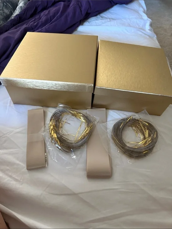 Set of Metallic Gold Gift Box