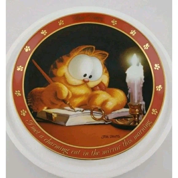 Vtg Garfield Cat collectors plate DEAR DIARY SERIES The Danbury Mint 1990 #4858