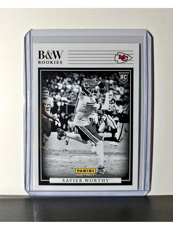 Xavier Worthy 2024 Panini NFL #23 Black & White Rookies Card Chiefs 1 of 680