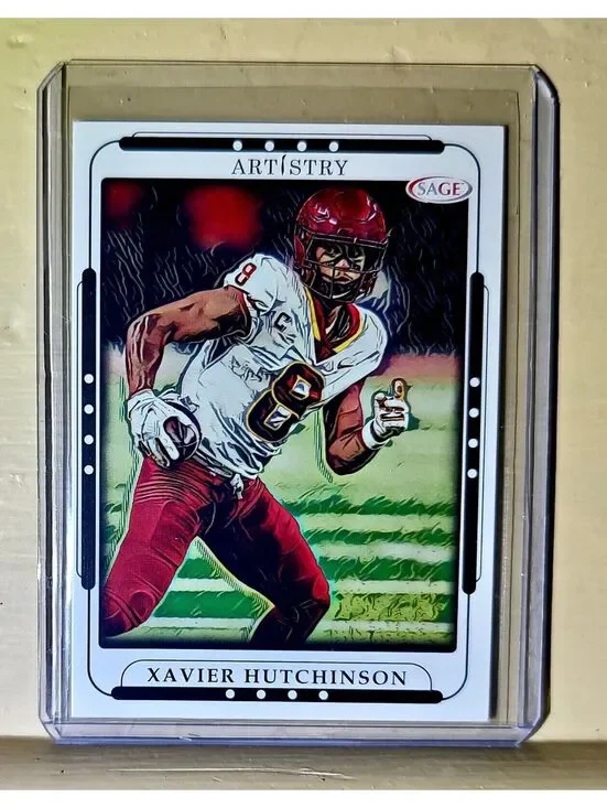 Xavier Hutchinson 2023 SAGE NFL Artistry Football #125 Card