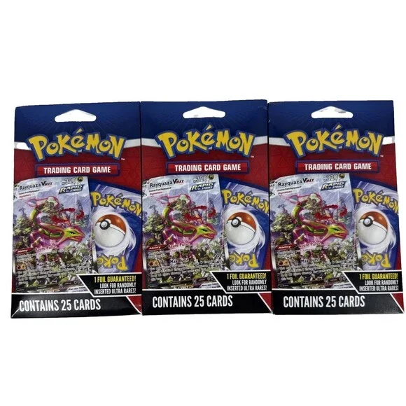 3 Pokemon TCG  Pack with 1 Foil Card Guaranteed 25 cards per pack