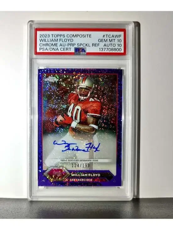William Floyd 2023 Topps Chrome #TCA-WF Purple Geometric 124/199 PSA 10 Auto 10