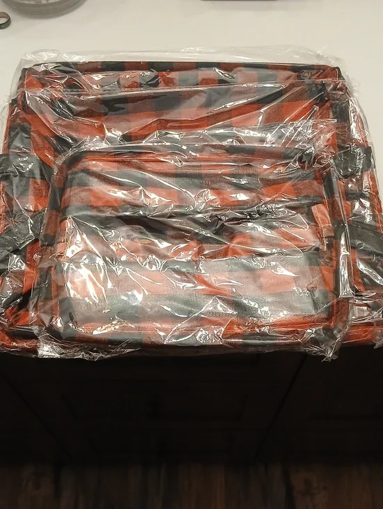 Black And Red Plaid Stoarage Containers