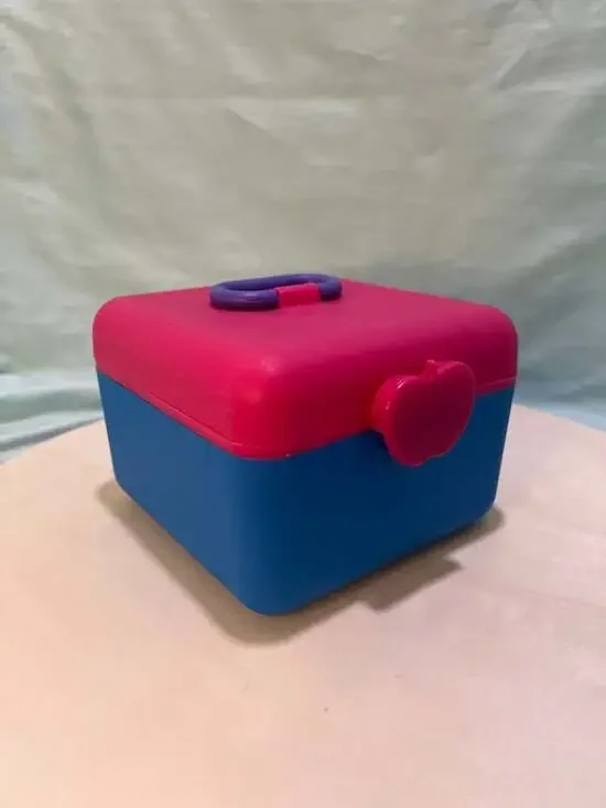 Vintage 90s Blue and Pink Storage Box with Mirror