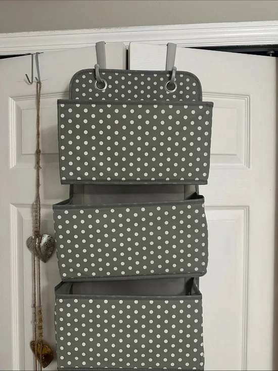 Over-the-Door Polka Dot Hanging Organizer  for baby- Gray NWT