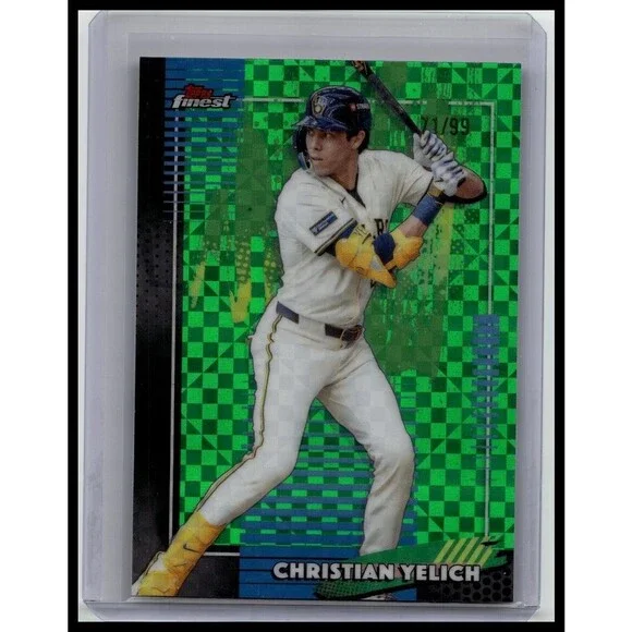 2026 Topps Finest Baseball #49 Christian Yelich, Milwaukee Brewers Green/99