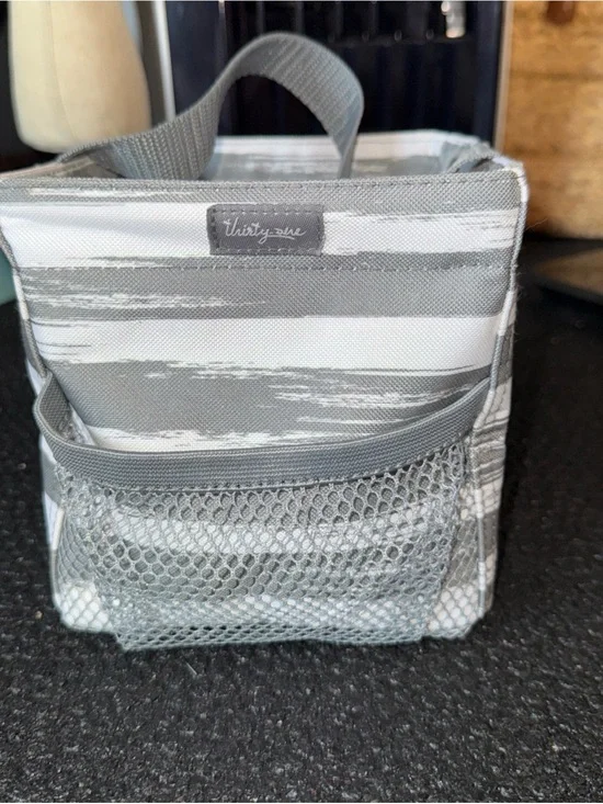 Thirty one carry all striped charcoal white caddy