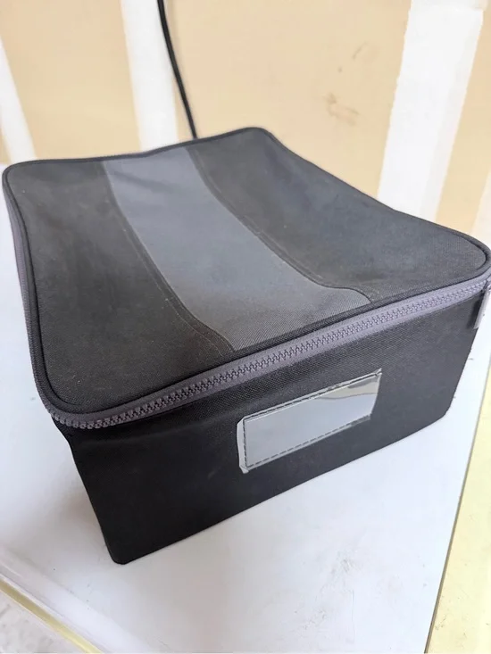 Black Fabric Storage Pouch Organizer