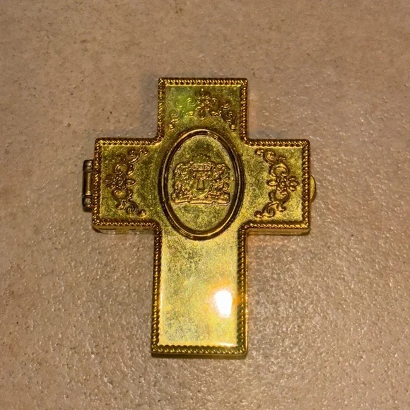 Vintage Gold Trinity Trinket Box  TBN Cross Box Christian
