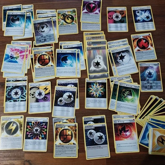 Lot of 57 Pokemon Special Energy Cards and 35 Holo Foil Energy Card Heat Strong