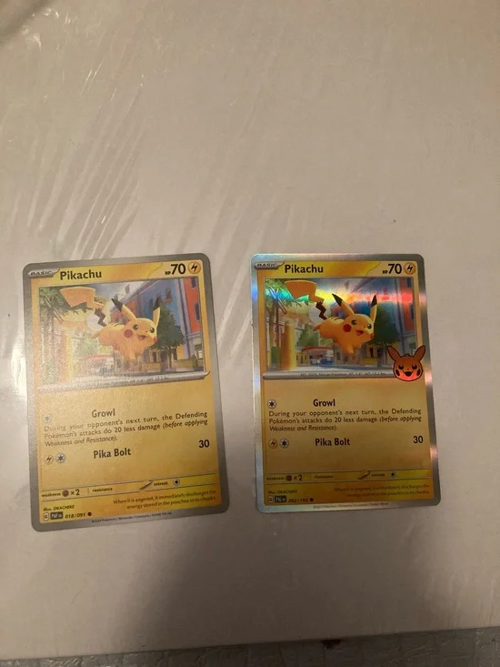 Pokemon Pikachu Trading Card Pair - Yellow