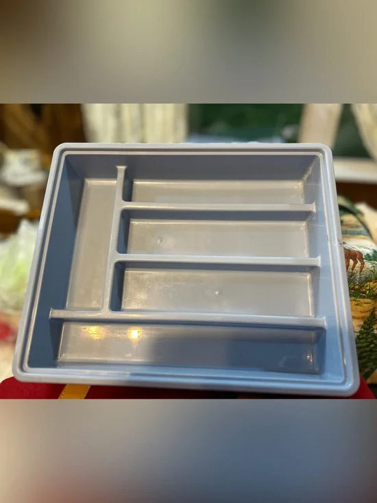 Vintage Country Blue Sterilite Utensil Tray | Cottagecore Kitchen Organizer
