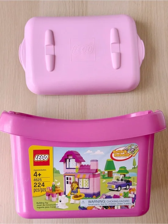 Lego | 4625 EMPTY Pink Storage Bin Tub (No Bricks) Latching 2006 GUC Vintage