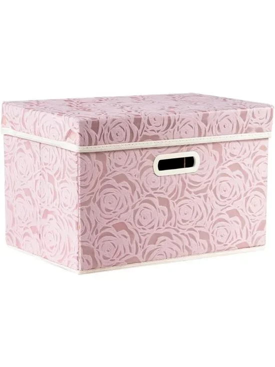 Collapsible Fabric Storage Bins with Lids - Decorative Organizer Baskets for
