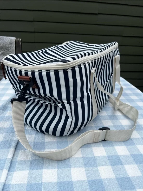 Striped Insulated Picnic Cooler