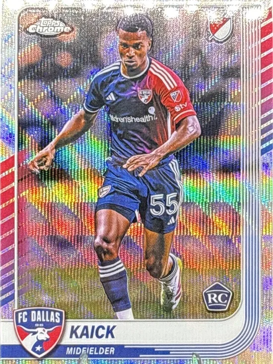 Topps Chrome Kaick Blue Rookie Soccer Trading Card - Refractor