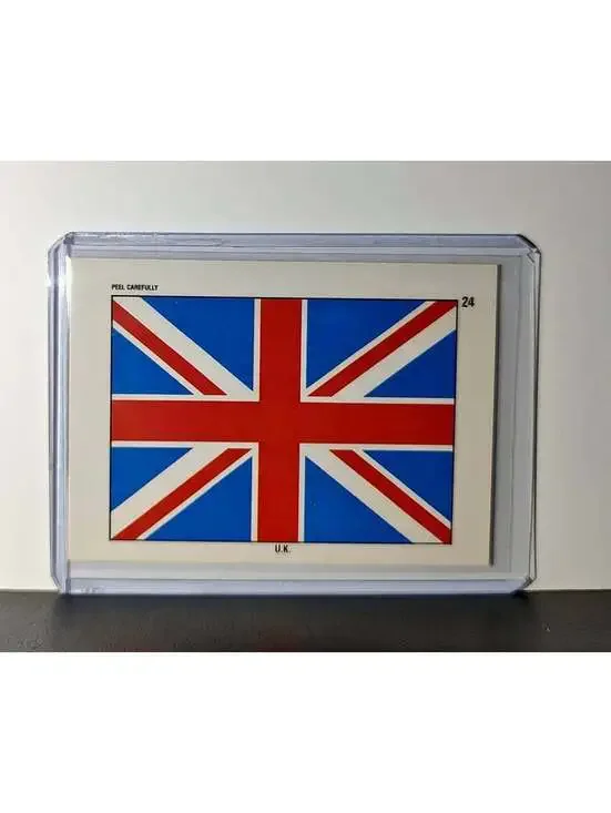 UK Flag 1991 Topps Desert Storm #24 Sticker Card