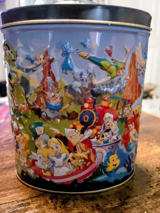 Vintage Walt Disney Character Tin Canister - 3 D