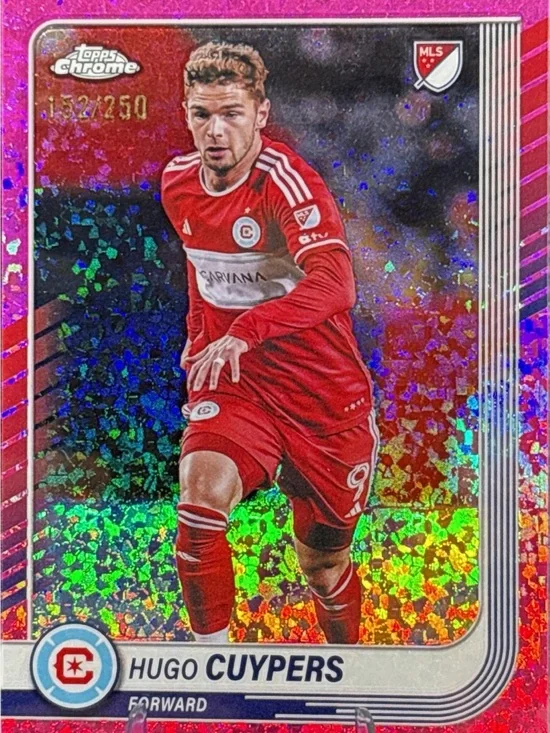 Topps Chrome Hugo Cuypers Red Holographic Soccer Card LE 152/250