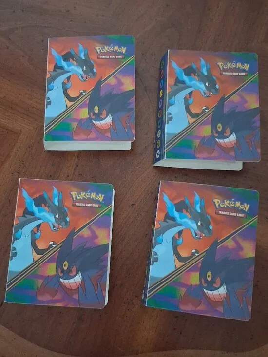 Lot of 4 New Pokémon Mini Portfolio Charizard Gengar Holds 60 Cards BINDERS ONLY