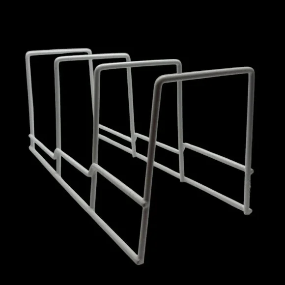 Pots and Pans Lid Organizer, U Shape for Lids, Sturdy Steel, White Under Counter