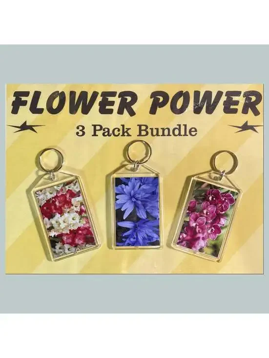 3706B Threefer Bundle Gladiolus/Crocus/Orchids Acrylic Keychain | Great Gift