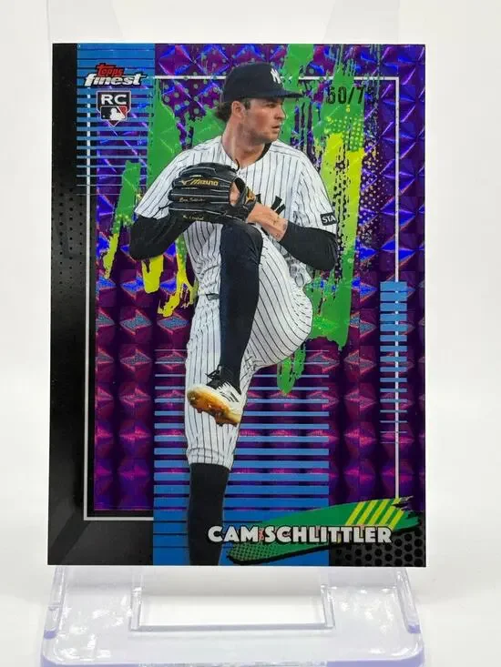 2026 Topps Finest Cam Schlittler Rookie Purple Geometric Refractor 50/75 SP RC