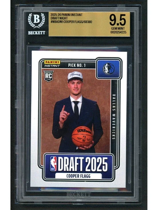 2025-26 Panini Instant #NBADN-1 Cooper Flagg Dallas Rookie (RC) BGS 9.5 Gem Mint