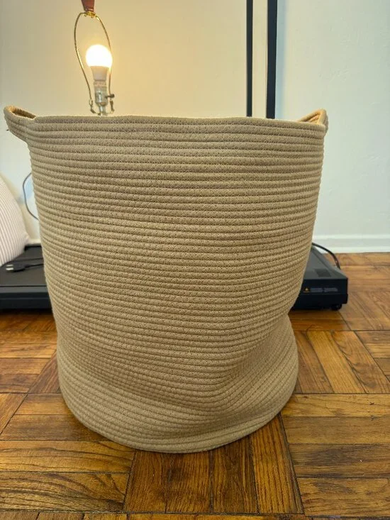 Large Woven Rope Storage Basket - Tan