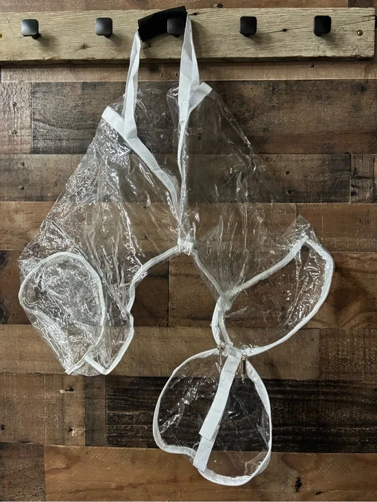Clear PVC Tote with White Trim and Handles for Storing Wrapping Paper