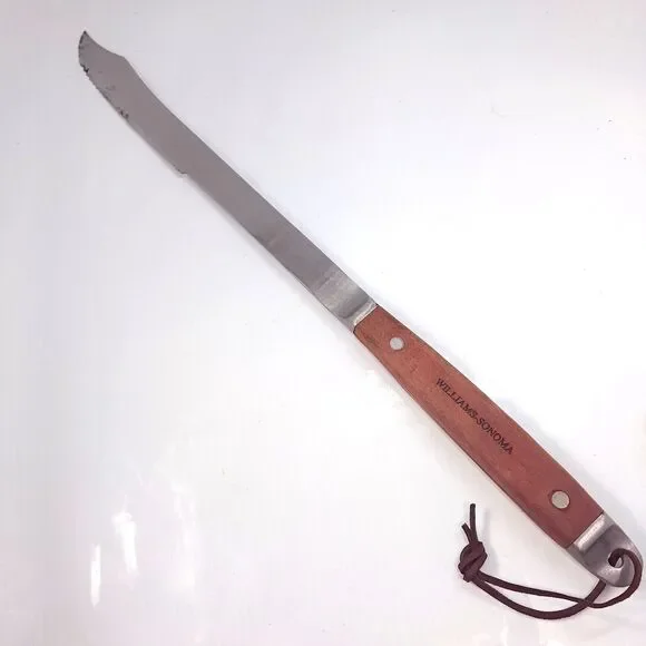 Williams-Sonoma BBQ carving slicing meat knife Grill Tool wood handle stainless