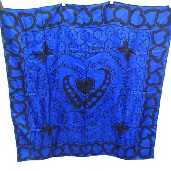 Very Rare Print Authentic YSL Yves Saint Laurent Silk Scarf
