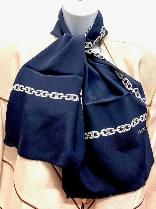 Unused -French Made  Celine silk scarf   46