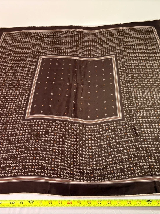 Classic Brown Polka Dot Silk-Feel Scarf