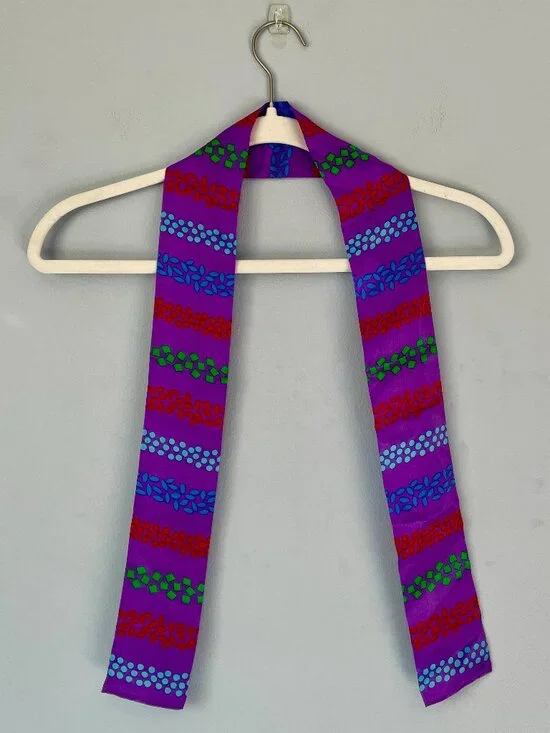 Vintage Multi-Colored Geometric Pattern Silk Scarf by Liz Claiborne