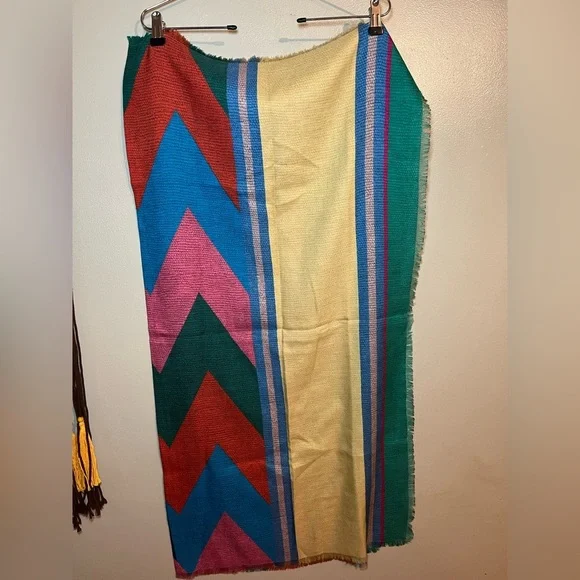 Echo Multicolor  Wool Silk Scarf 40 x20 NWT
