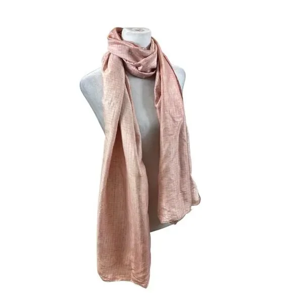 Ladies Vintage Pink Two Tone‎ 100% Silk Long Scarf
