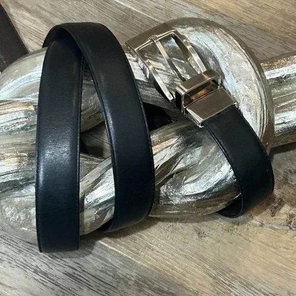 Nordstrom Men’s Black Brown Leather Reversible Belt Size 42
