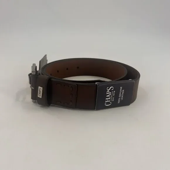 Chaps Mens Belt Genuine Leather Brown 34-36 Casual Jean Belt NWT Heavy Duty Work