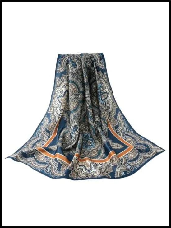 100% Pure Mulberry Silk Scarf 35x35 Large Square Lightweight Headscarf Hair