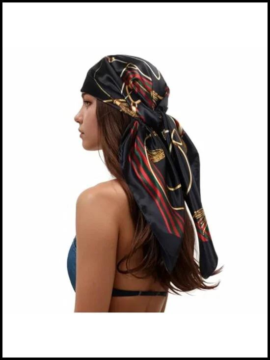 Silky Feel Polyester Square Fashion Scarf Large 35x35 Inch Head Wrap Neckerchief