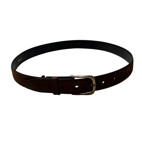 Osmun's Mens Nubuck Leather Belt Brown 36