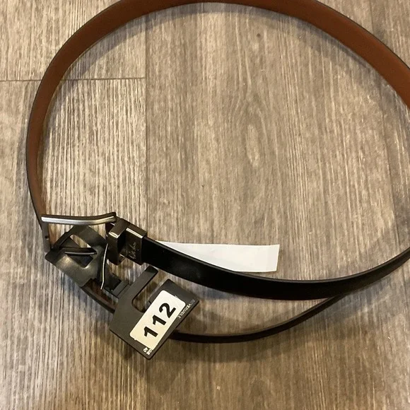 Walter Hagen Mens Reversible Leather Golf Belt Black Brown Gunmetal Buckle L