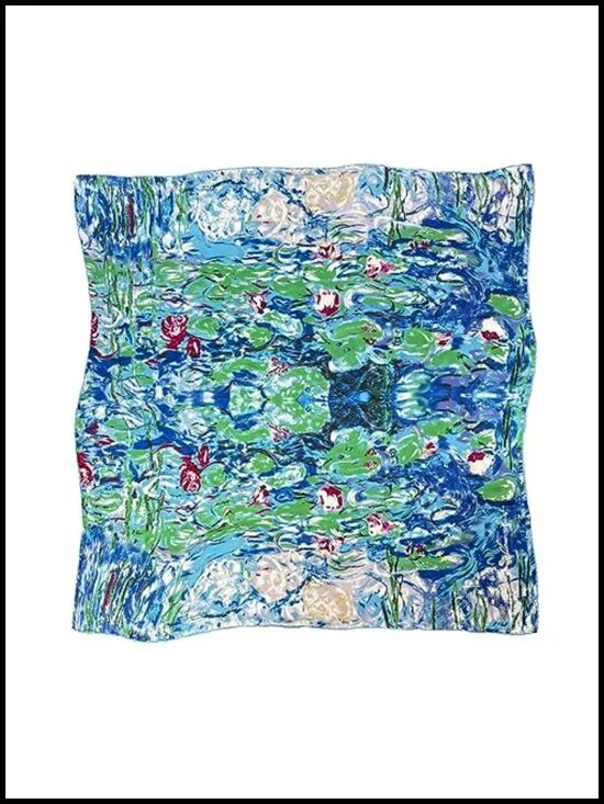 100% Pure Mulberry Silk Fashion Square Scarf Wearable Art Gift