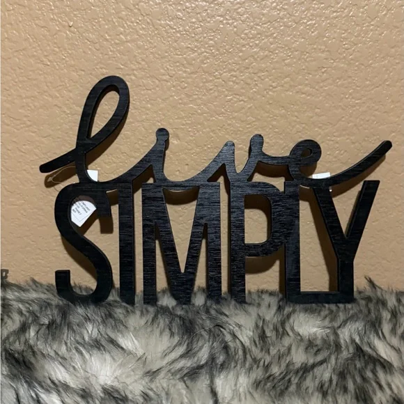 Live Simply Black Decorative Wall Sign
