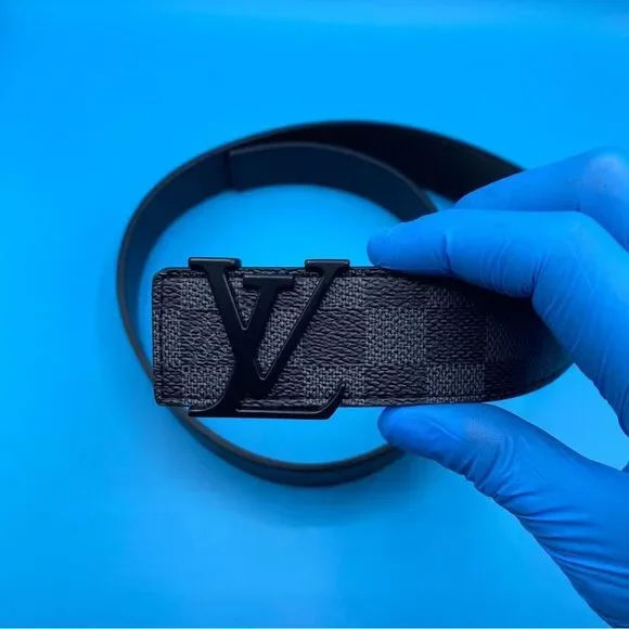 Louis Vuitton Black Checkered Belt