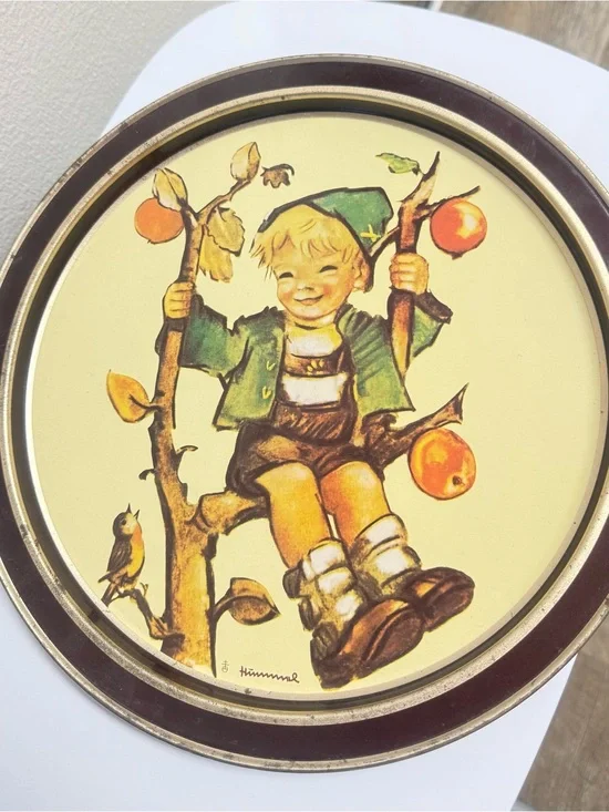 Vintage Tin Tray 1984 M. J. Hummel Apple Tree Boy Limited Edition